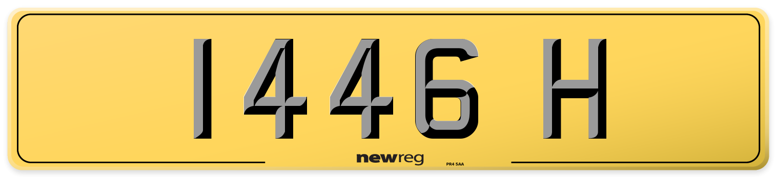 1446 H Rear Number Plate