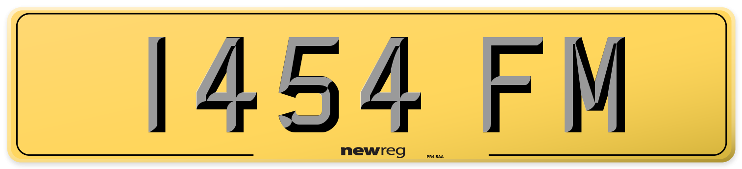 1454 FM Rear Number Plate