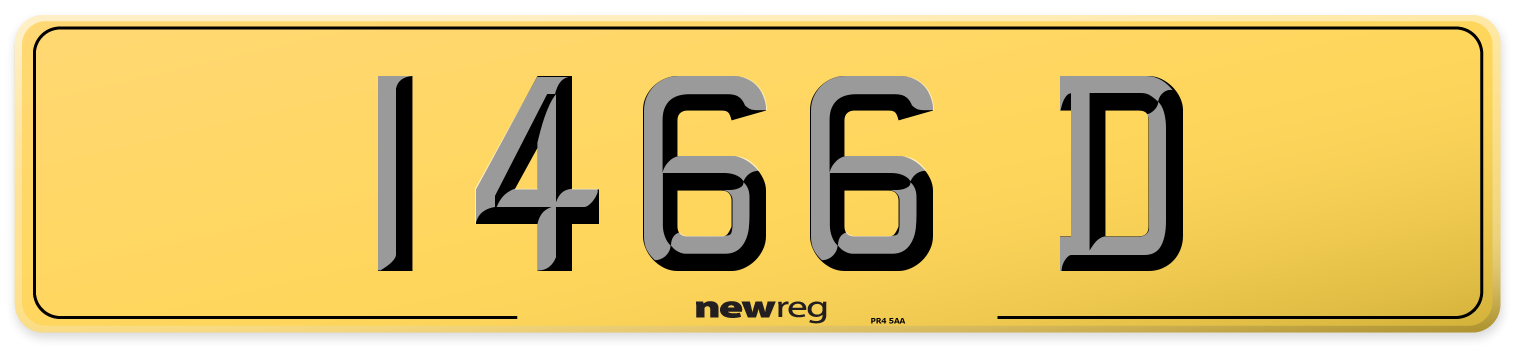 1466 D Rear Number Plate