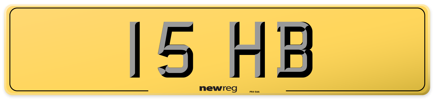 15 HB Rear Number Plate