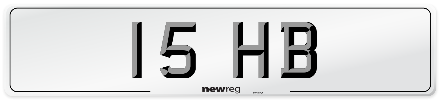 15 HB Front Number Plate