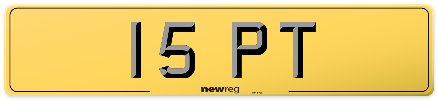 15 PT Rear Number Plate