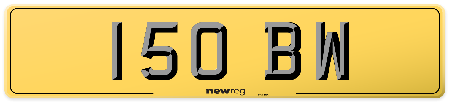 150 BW Rear Number Plate