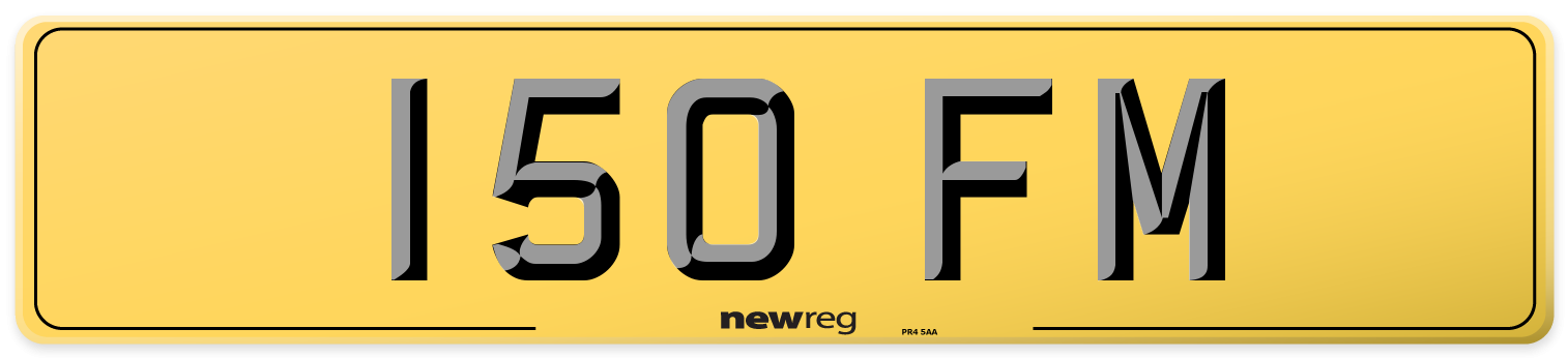 150 FM Rear Number Plate