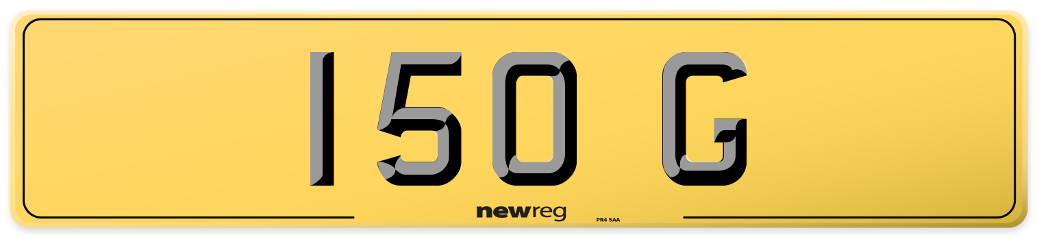 150 G Rear Number Plate