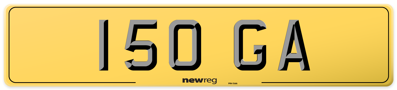 150 GA Rear Number Plate