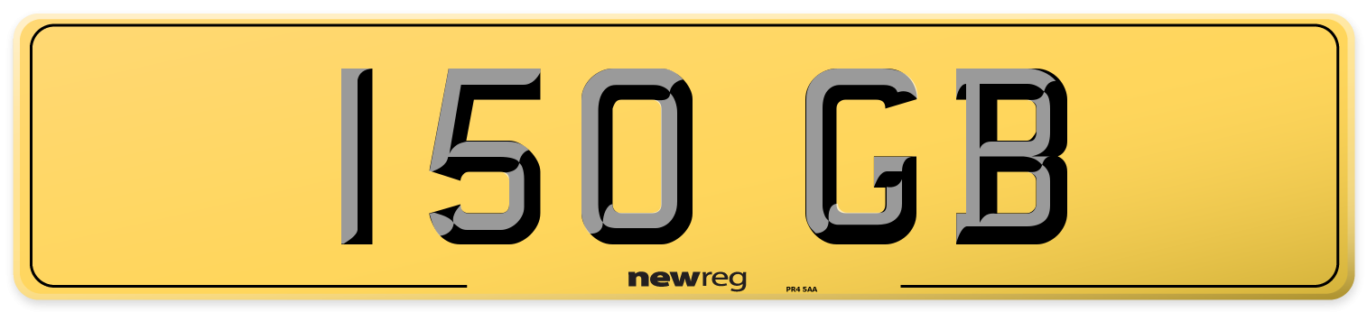 150 GB Rear Number Plate