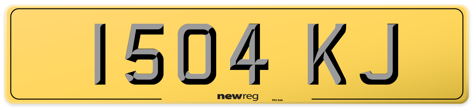 1504 KJ Rear Number Plate