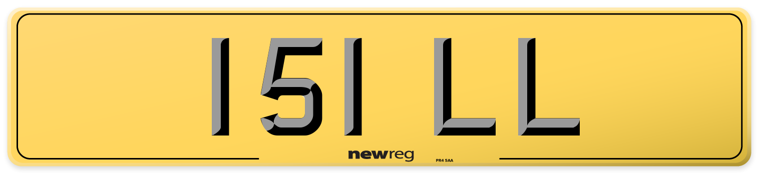 151 LL Rear Number Plate