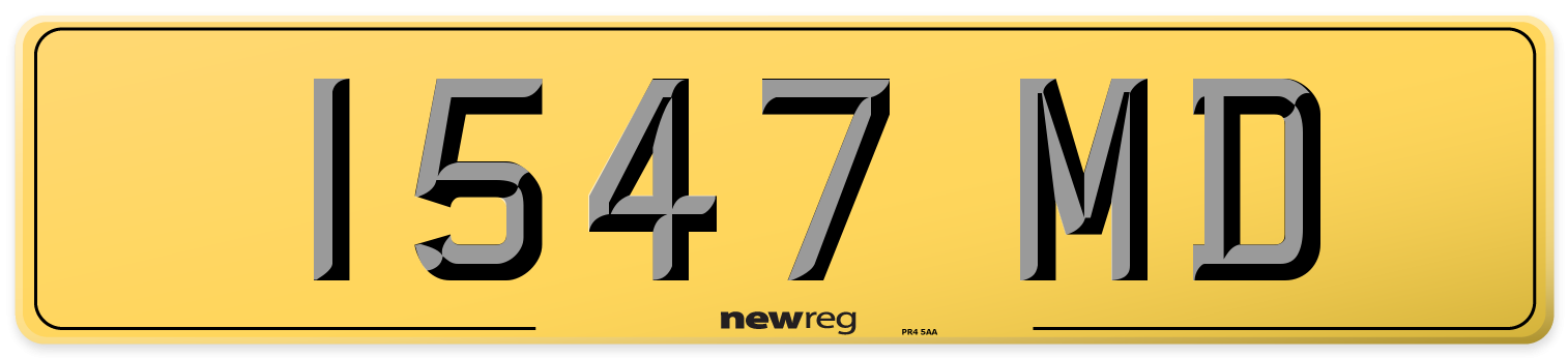 1547 MD Rear Number Plate