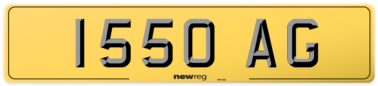 1550 AG Rear Number Plate