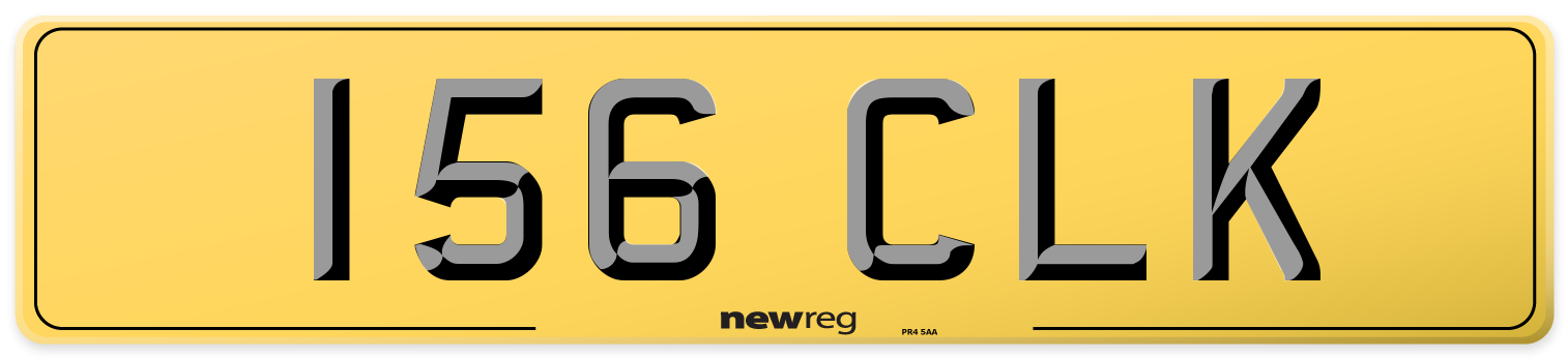 156 CLK Rear Number Plate