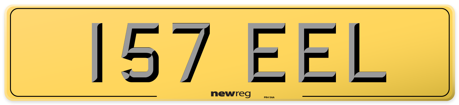 157 EEL Rear Number Plate