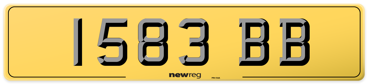 1583 BB Rear Number Plate