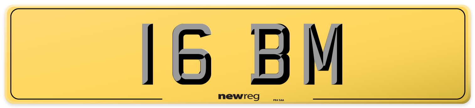 16 BM Rear Number Plate