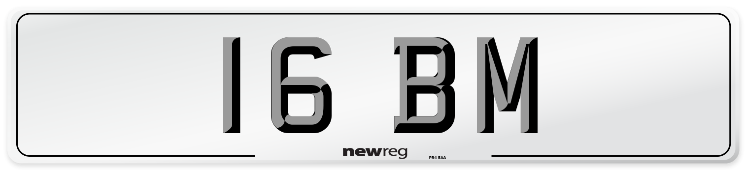 16 BM Front Number Plate