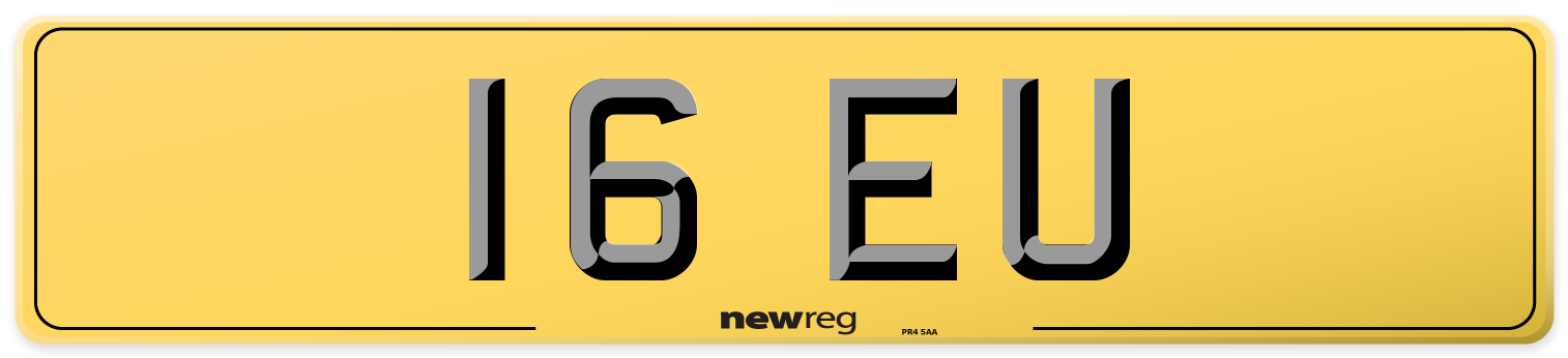 16 EU Rear Number Plate