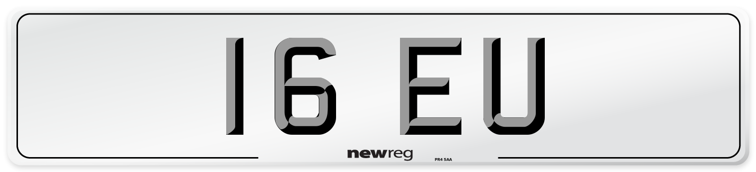 16 EU Front Number Plate