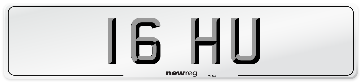 16 HU Front Number Plate