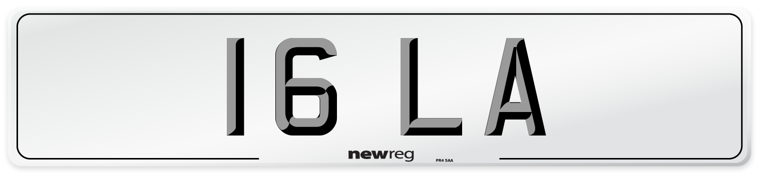 16 LA Front Number Plate