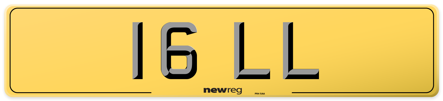 16 LL Rear Number Plate