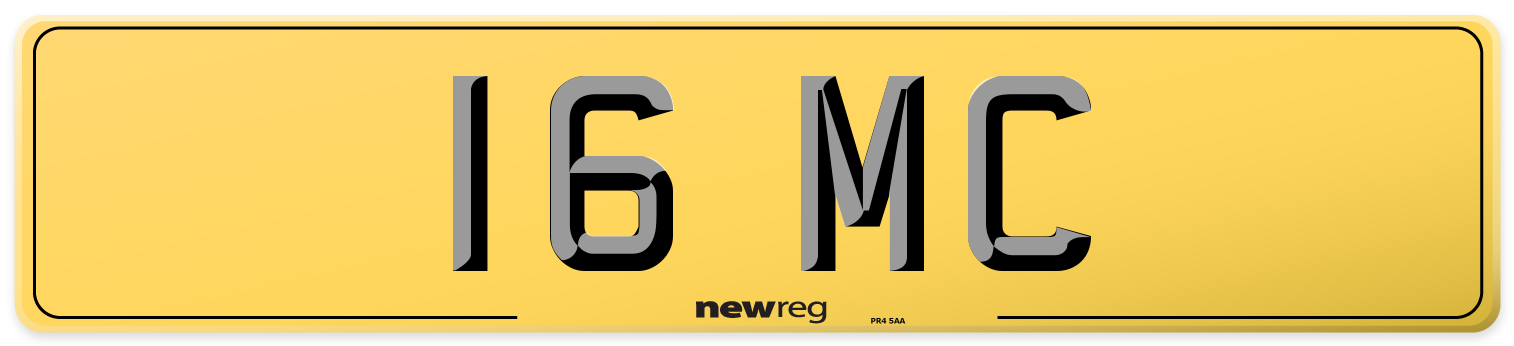 16 MC Rear Number Plate