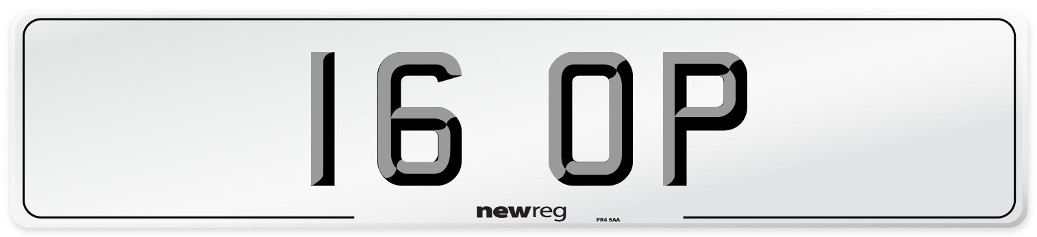 16 OP Front Number Plate