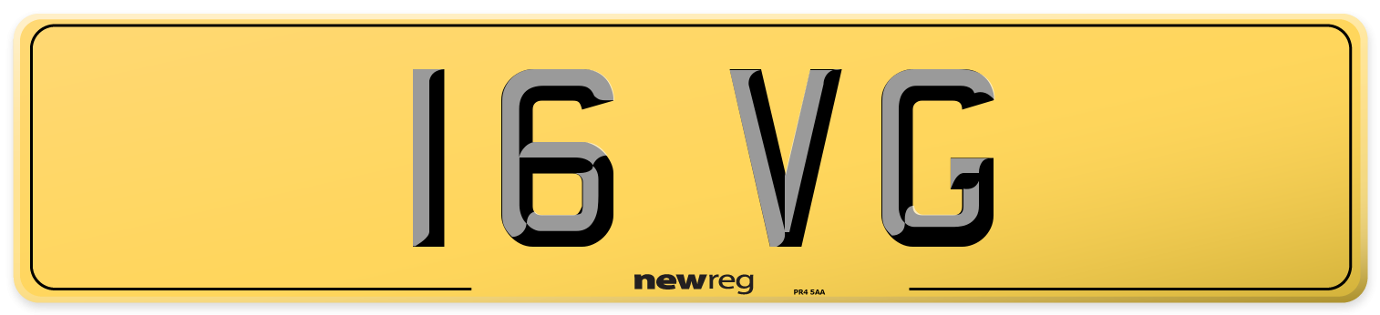 16 VG Rear Number Plate