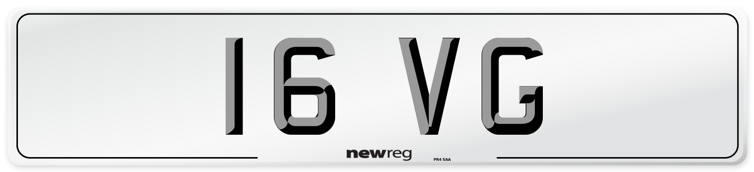 16 VG Front Number Plate