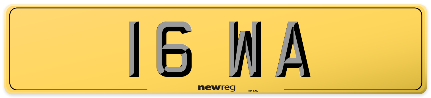 16 WA Rear Number Plate