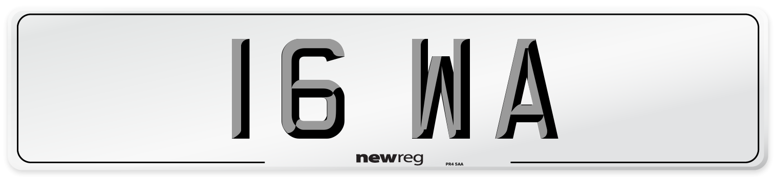 16 WA Front Number Plate