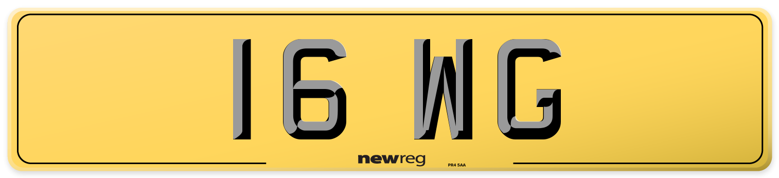16 WG Rear Number Plate