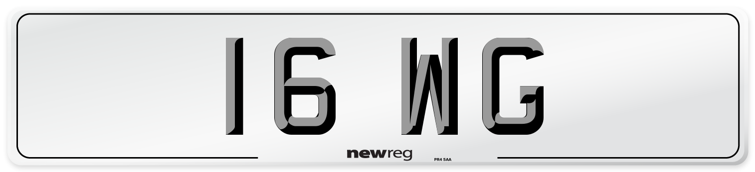 16 WG Front Number Plate