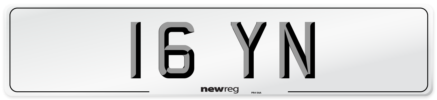 16 YN Front Number Plate