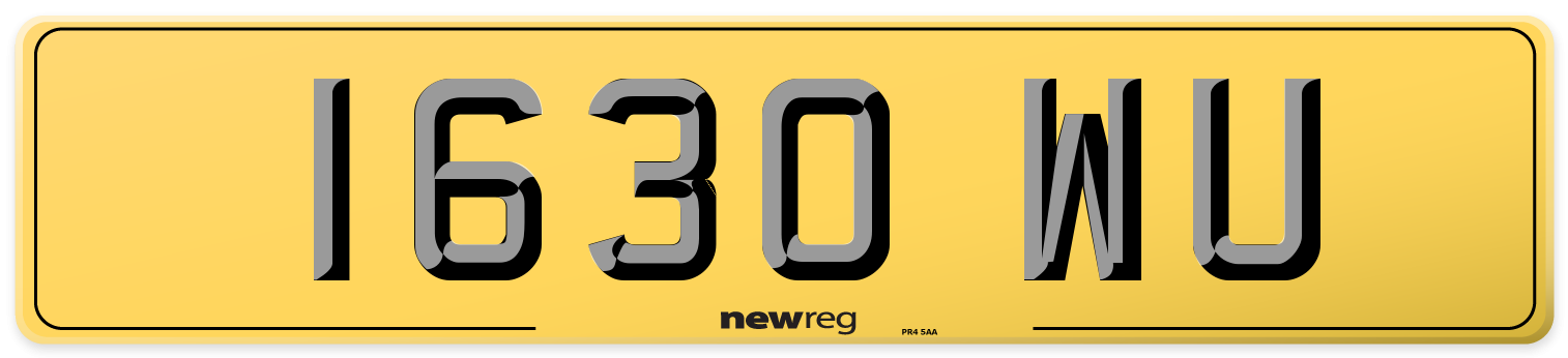 1630 WU Rear Number Plate