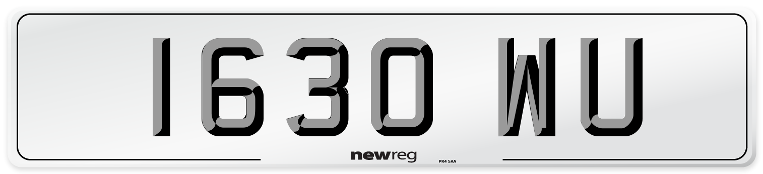 1630 WU Front Number Plate