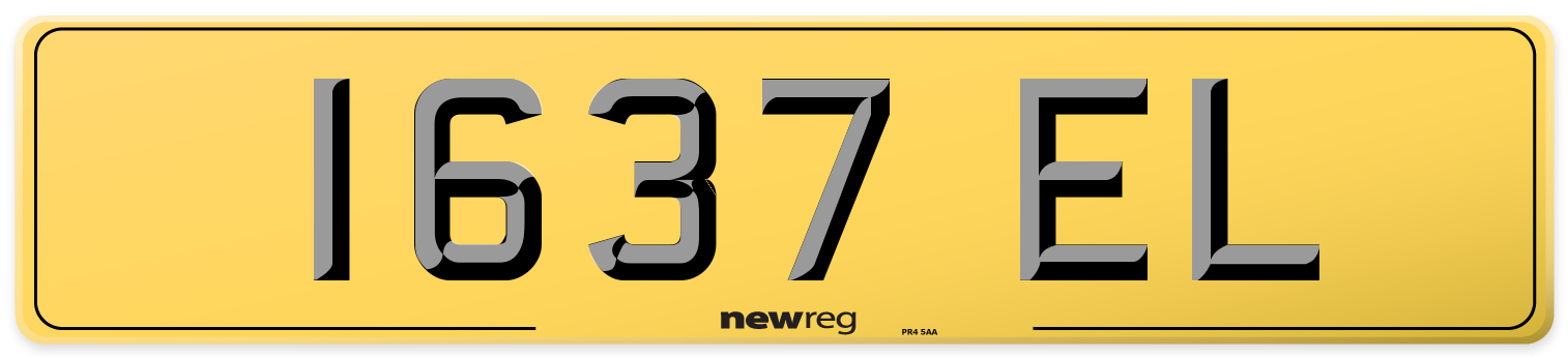 1637 EL Rear Number Plate