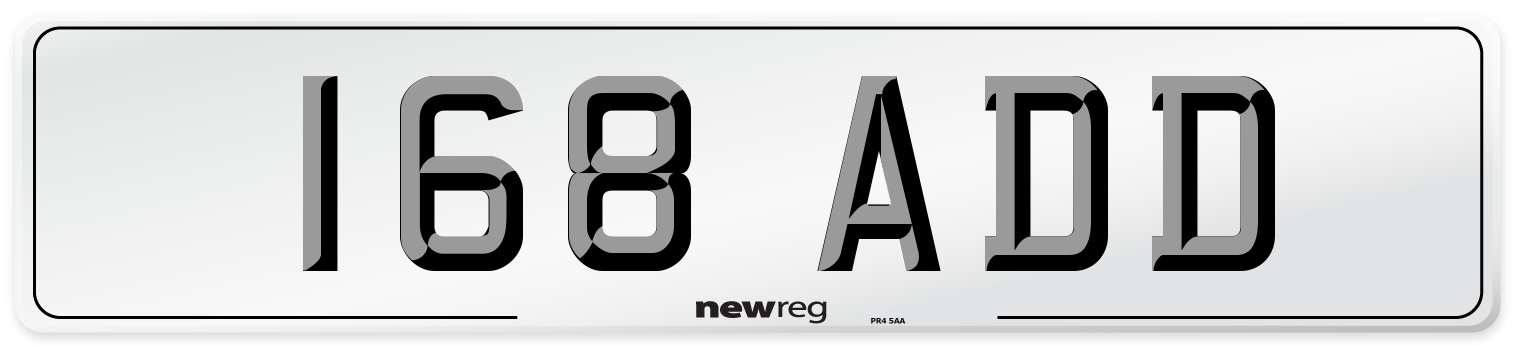 168 ADD Front Number Plate