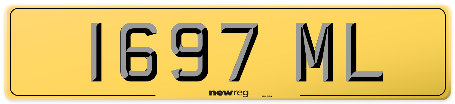 1697 ML Rear Number Plate