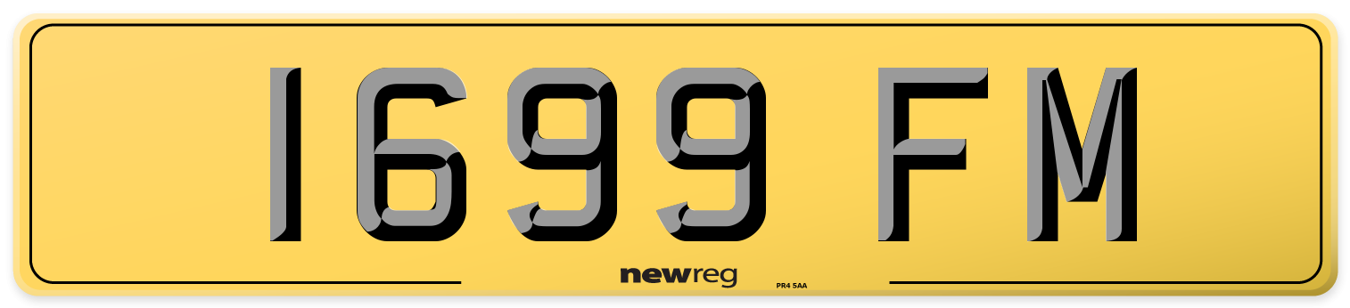 1699 FM Rear Number Plate