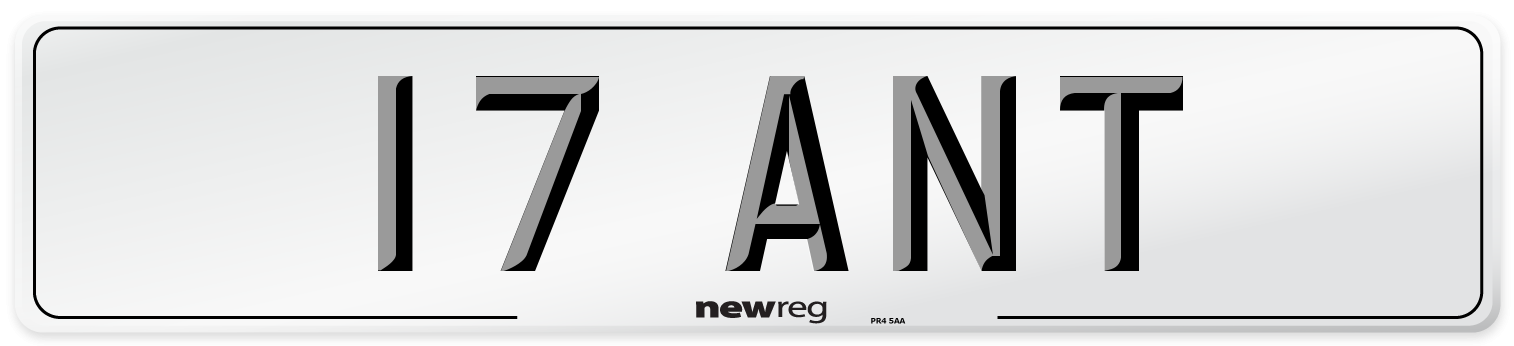 17 ANT Front Number Plate