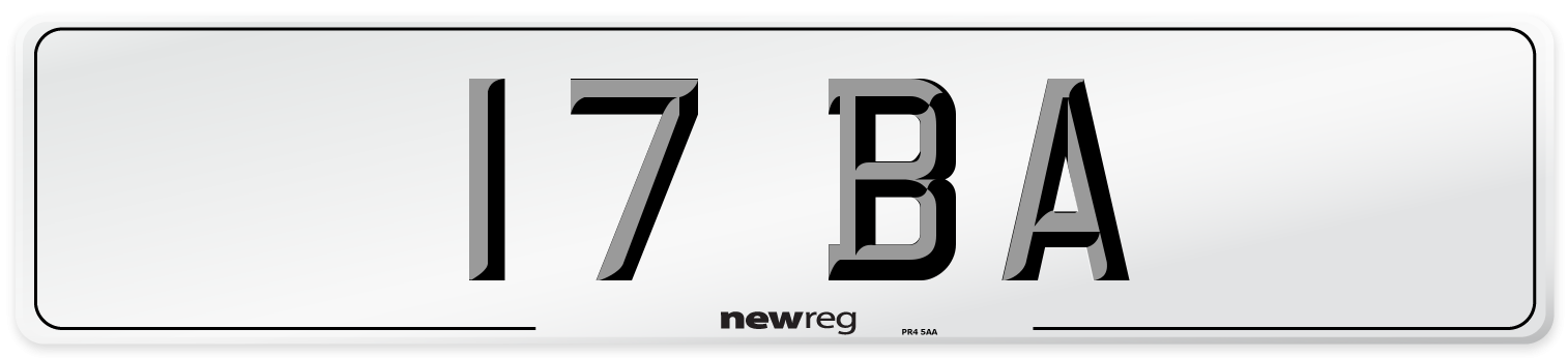 17 BA Front Number Plate