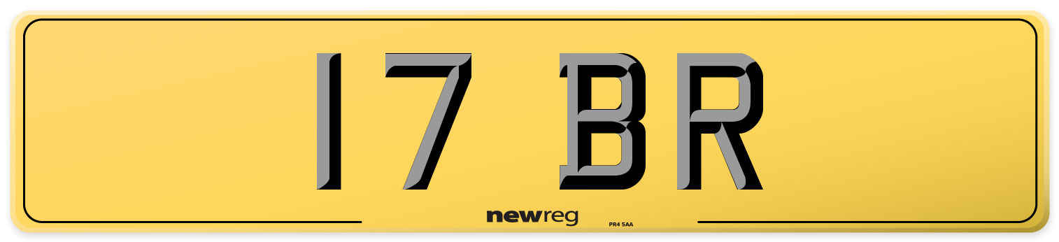 17 BR Rear Number Plate