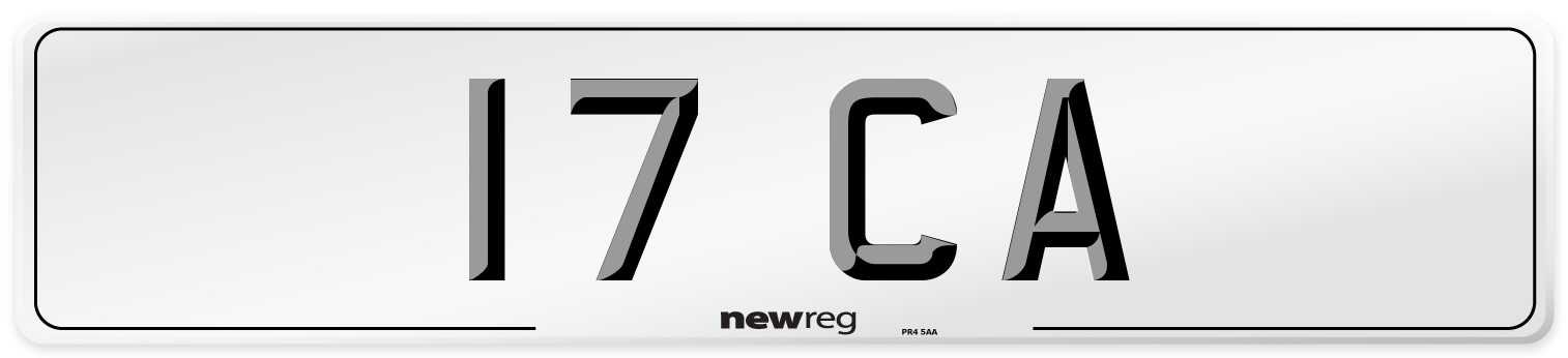 17 CA Front Number Plate