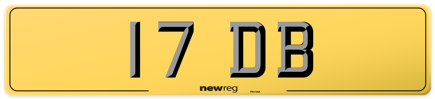 17 DB Rear Number Plate