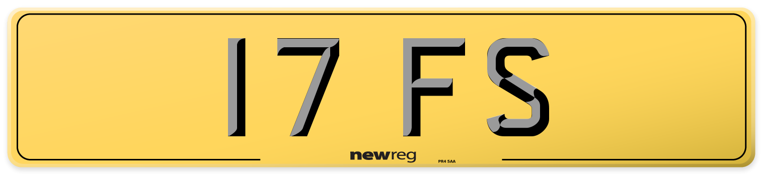 17 FS Rear Number Plate