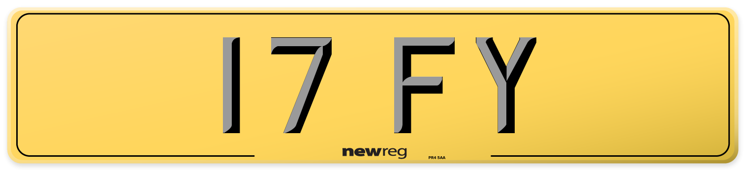 17 FY Rear Number Plate