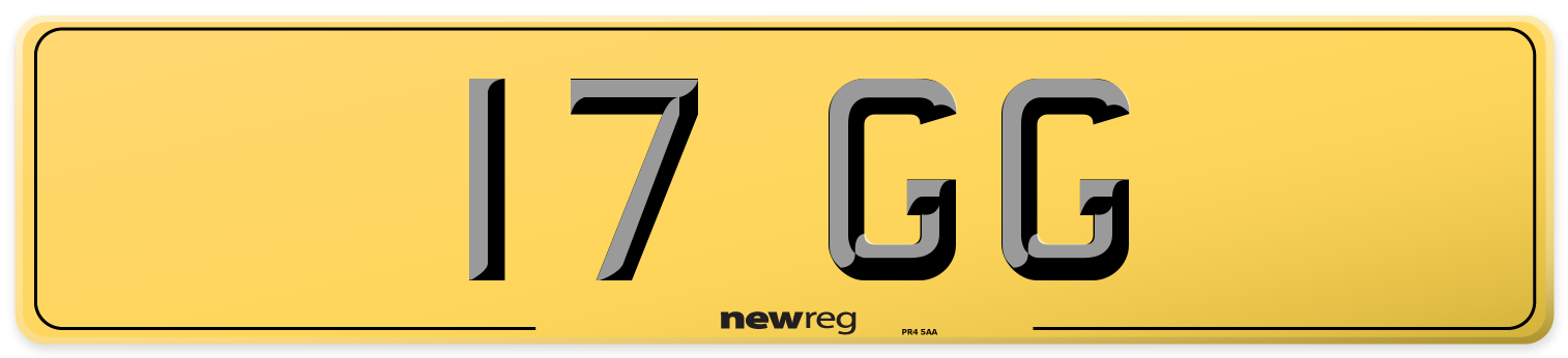 17 GG Rear Number Plate
