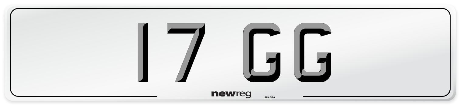 17 GG Front Number Plate