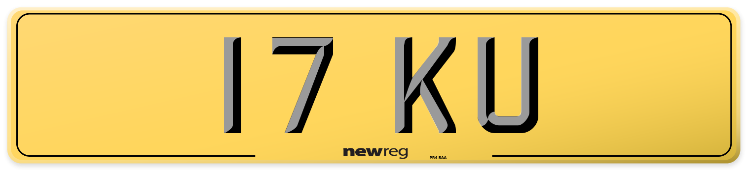 17 KU Rear Number Plate